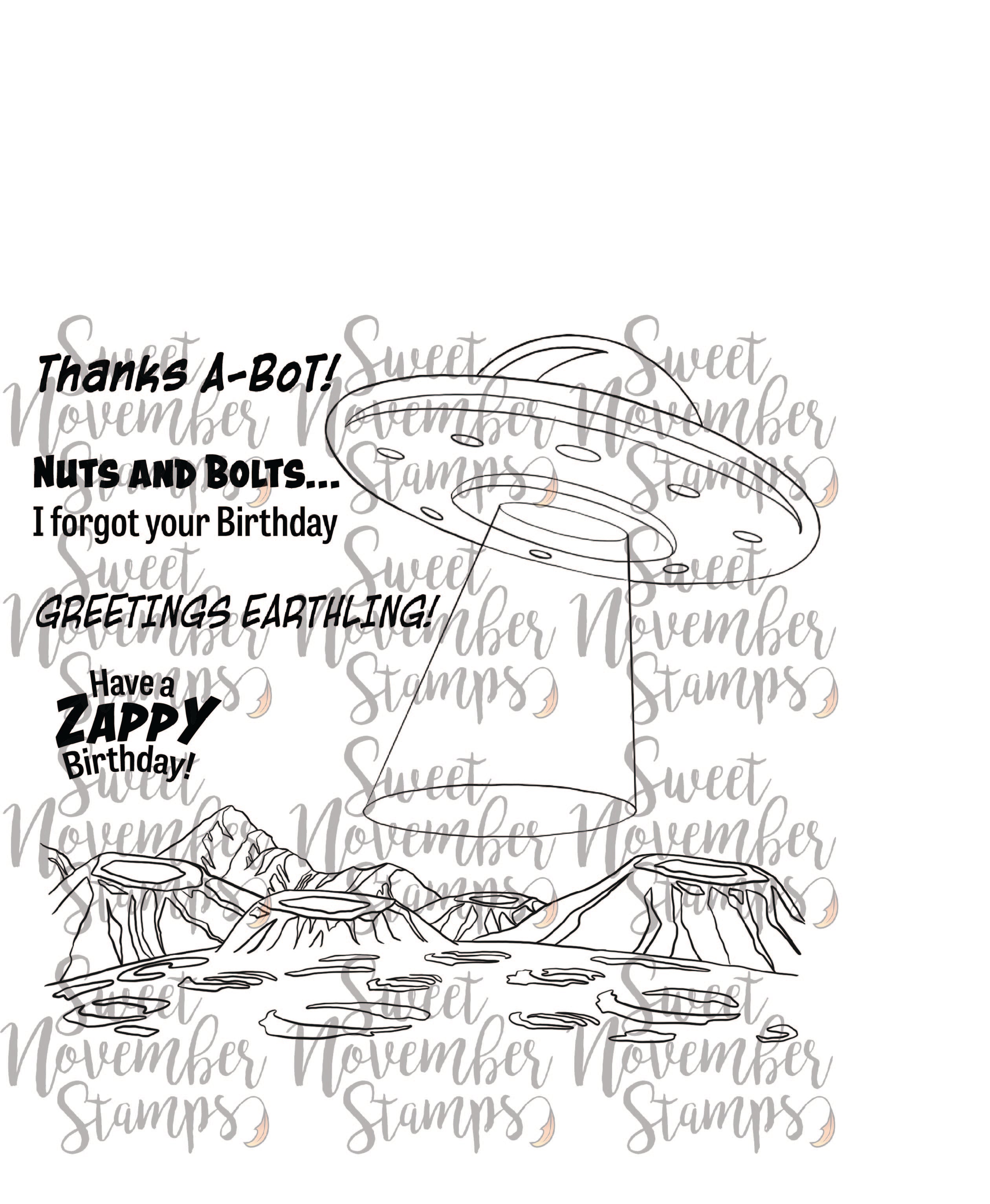 Digital Stamp - Robots vs Aliens: Background Builder and Sentiment Pack