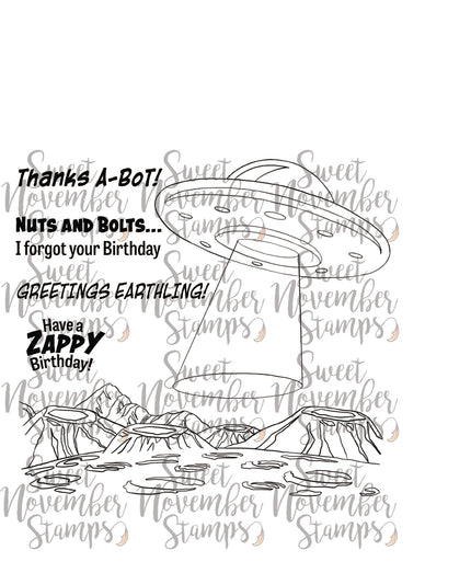 Digital Stamp - Robots vs Aliens: Background Builder and Sentiment Pack