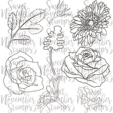 Load image into Gallery viewer, Digital Stamp - Scene Builder: Rose and Gerbera Daisy Background set
