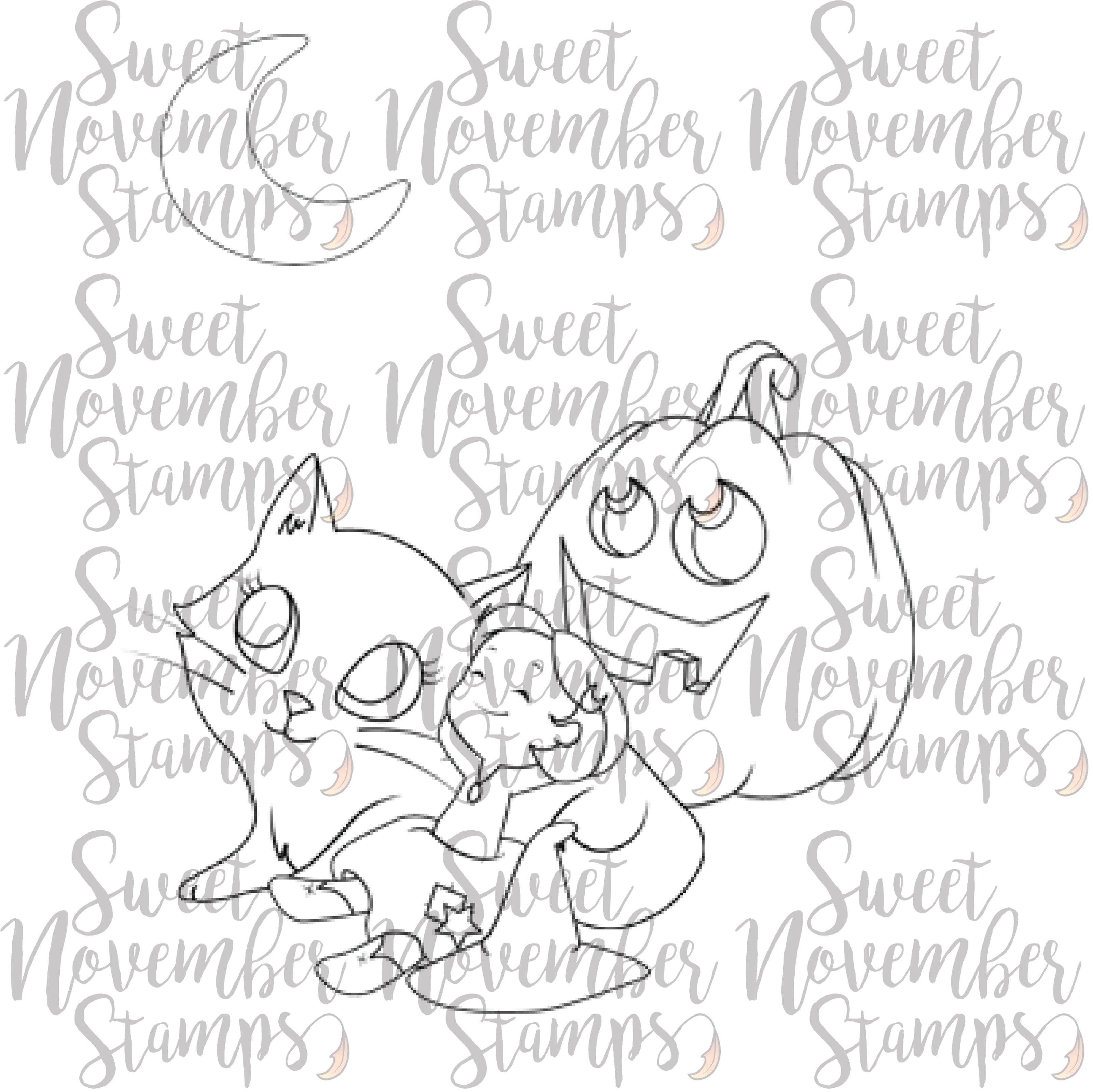 Digital Stamp - Witchwee - Rowena Halloween pack