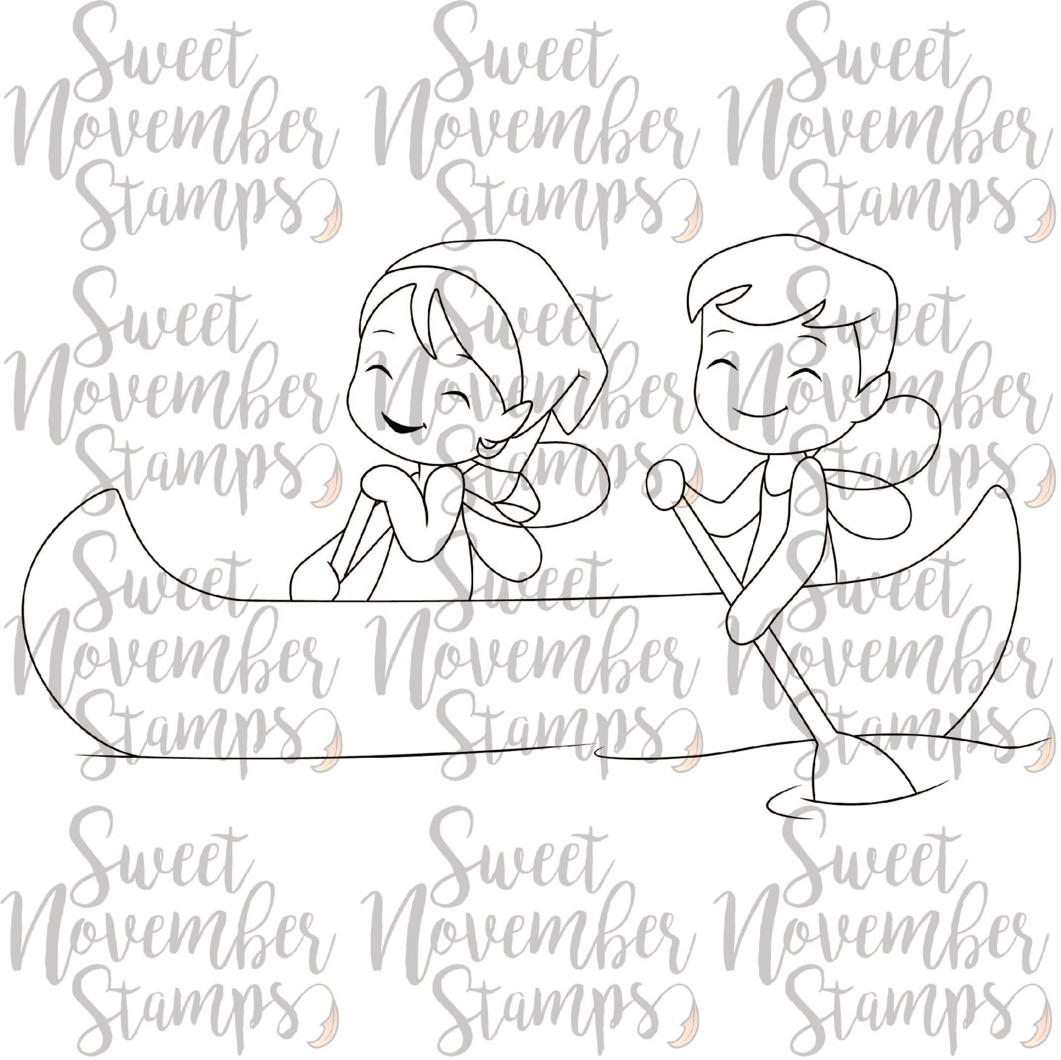 Digital Stamp - A Wee splash of fun: Rowing Carly and Calvin