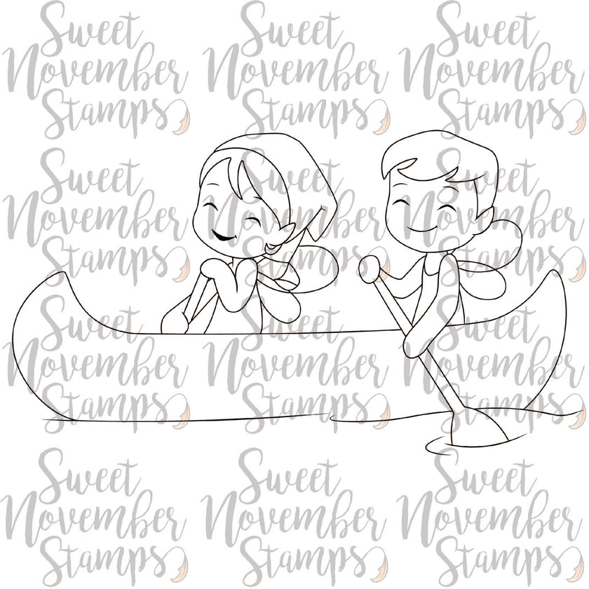 Digital Stamp - A Wee splash of fun: Rowing Carly and Calvin