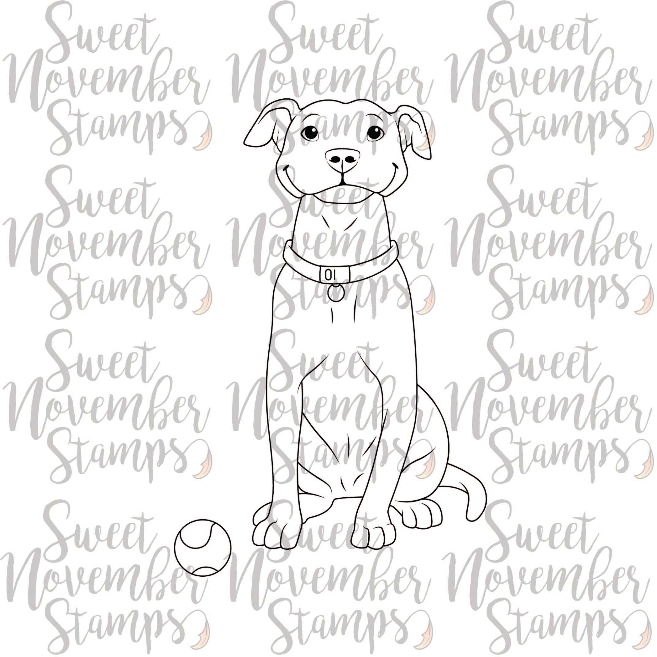 Digital Stamp - Dog Park: Rozzy the Pitbull