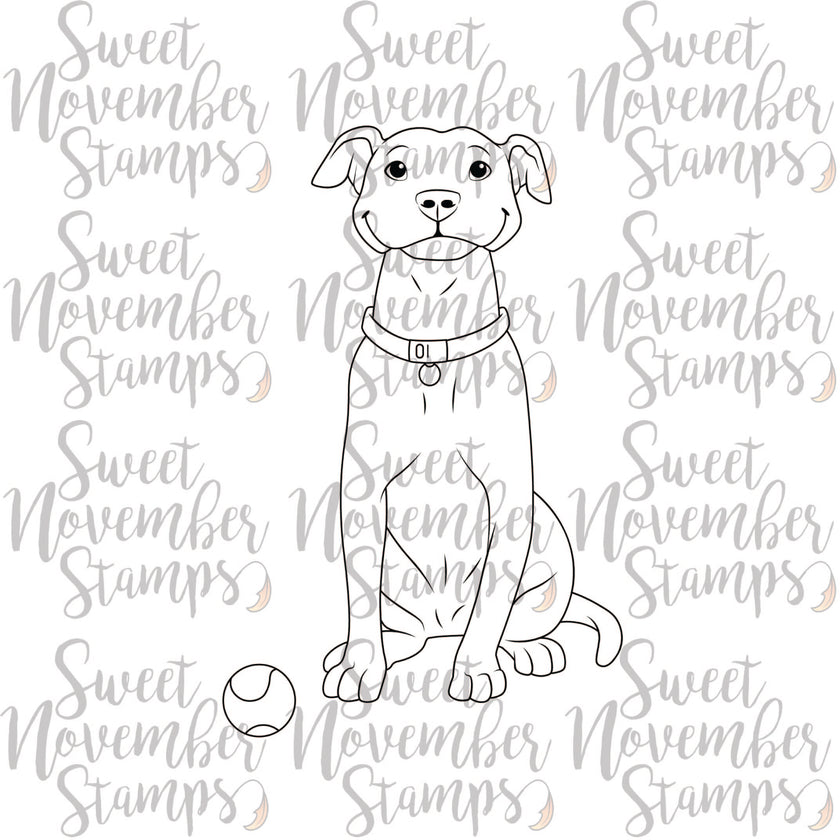 Digital Stamp - Dog Park: Rozzy the Pitbull