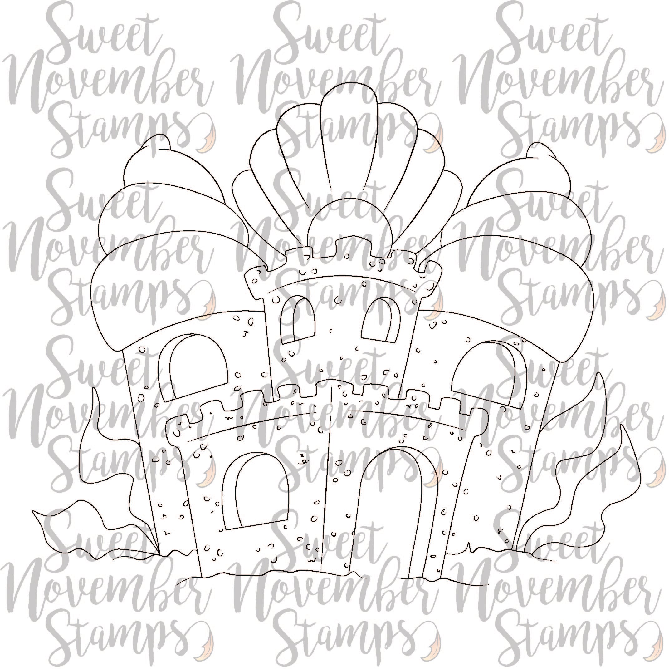 Digital Stamp - The Guppies: Sandcastle Background Builder