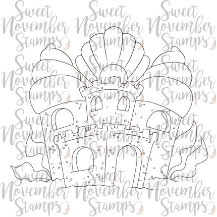 Digital Stamp - The Guppies: Sandcastle Background Builder