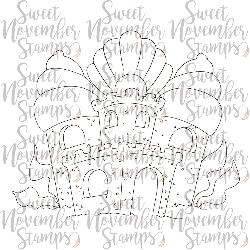 Digital Stamp - The Guppies: Sandcastle Background Builder