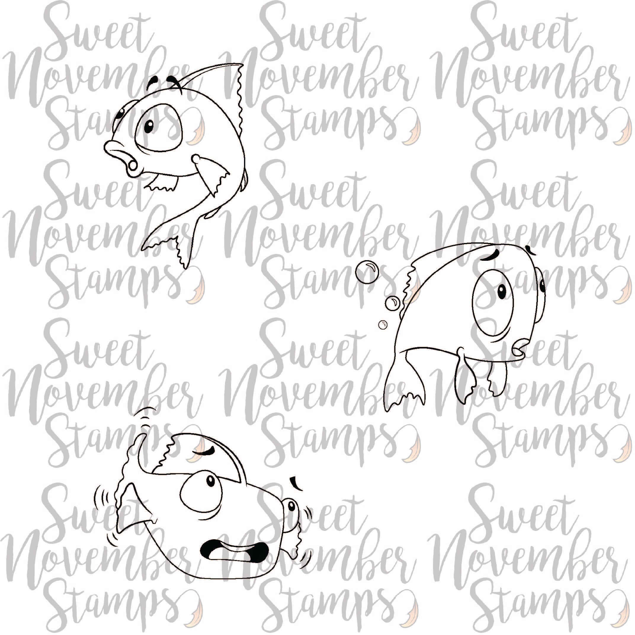 Digital Stamp - Stabby,Bitey: Scaredy Fish