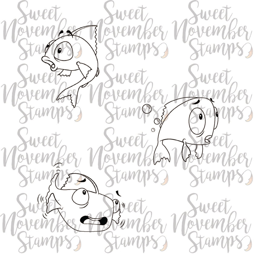 Digital Stamp - Stabby,Bitey: Scaredy Fish