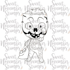 Digital Stamp - Halloween Masquerade: Scottie the Skeleton