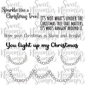 Digital Stamp - Happy Tree Ornament: Sentiments and Bead Garland