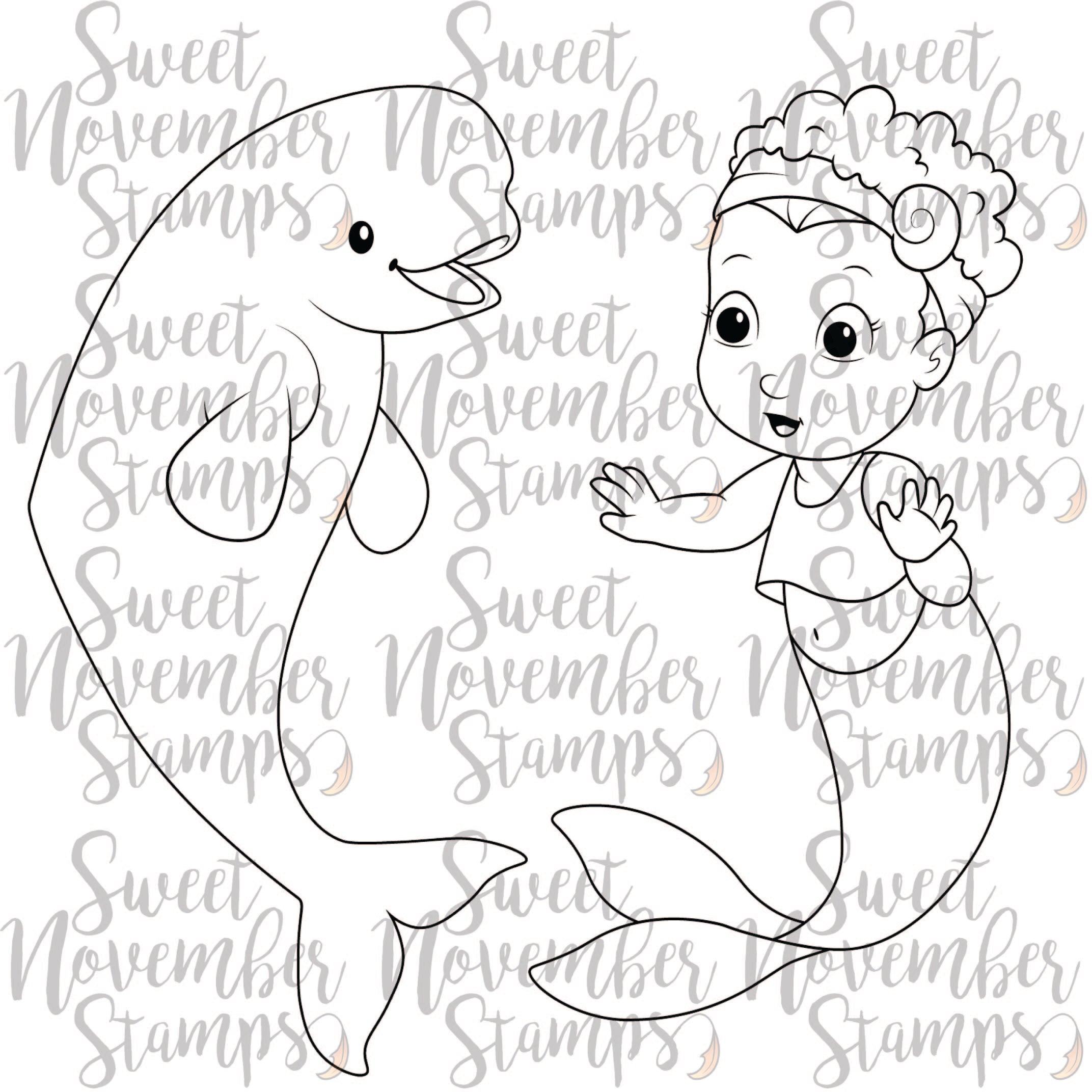 Digital Stamp - Merbabies: Shelly and Bebe