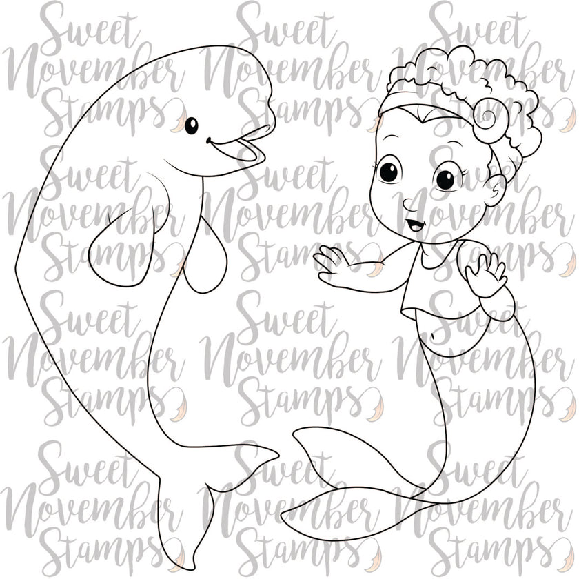 Digital Stamp - Merbabies: Shelly and Bebe