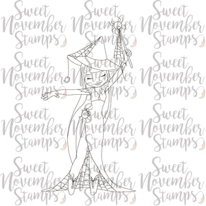 Digital Stamp - It's Halloween Witches: Spider Web Sylvia