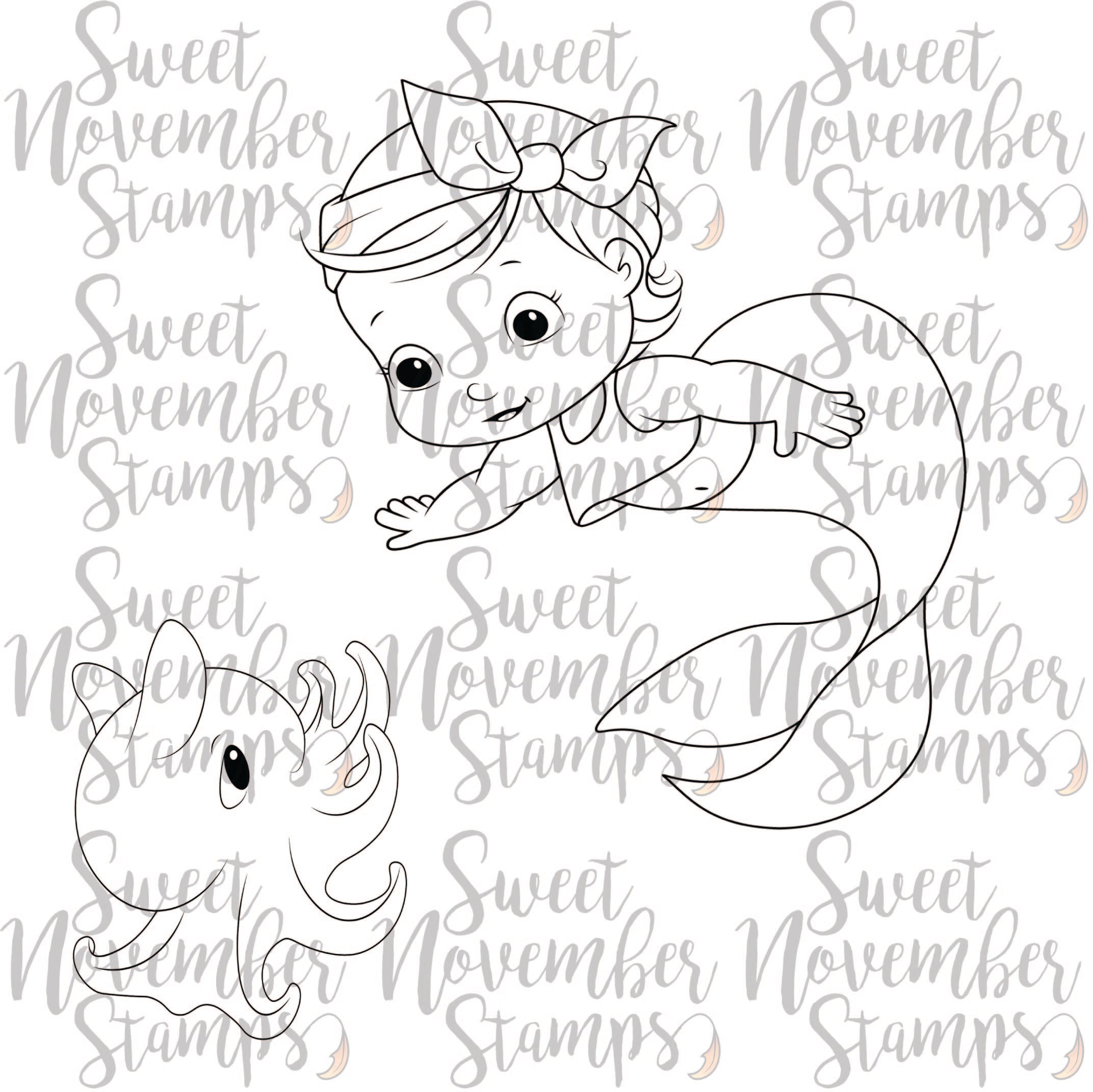 Digital Stamp - Merbabies: Splash and Wiggles
