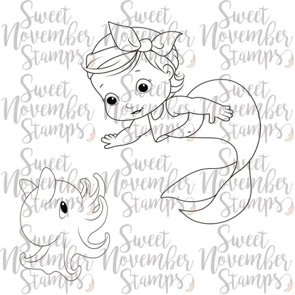 Digital Stamp - Merbabies: Splash and Wiggles