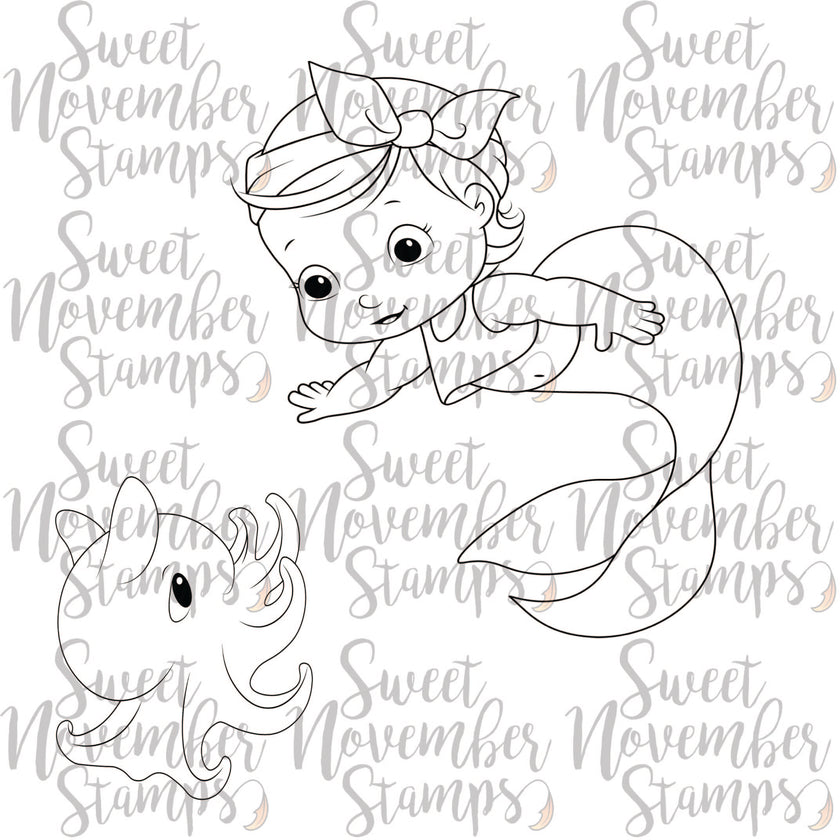 Digital Stamp - Merbabies: Splash and Wiggles