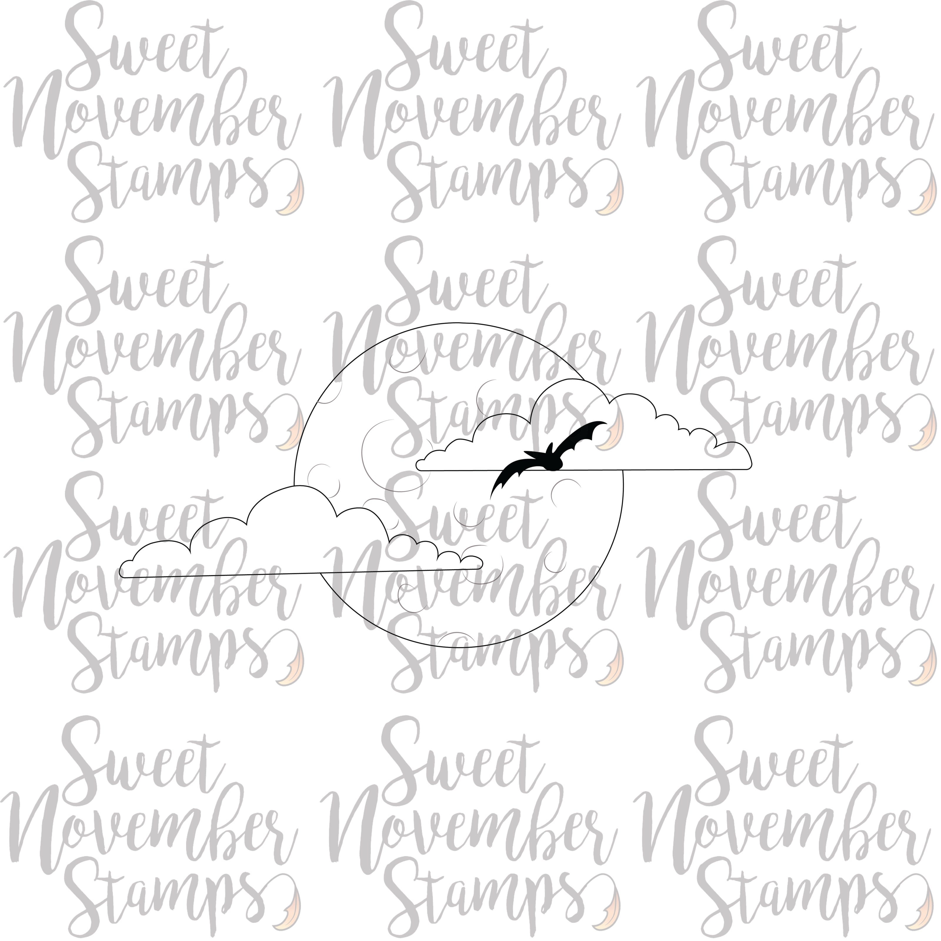 Digital Stamp - Scene Builder: Spooky Full Moon