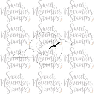 Digital Stamp - Scene Builder: Spooky Full Moon