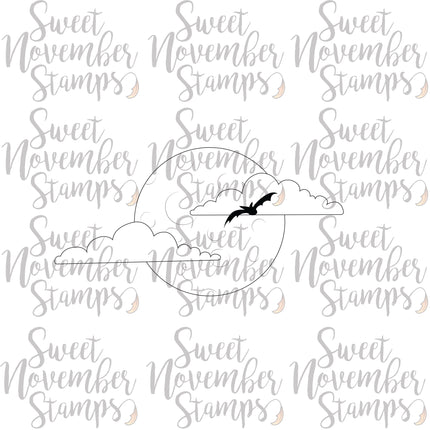 Digital Stamp - Scene Builder: Spooky Full Moon