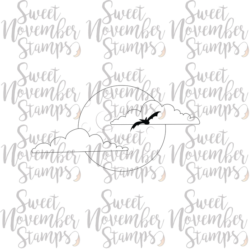 Digital Stamp - Scene Builder: Spooky Full Moon