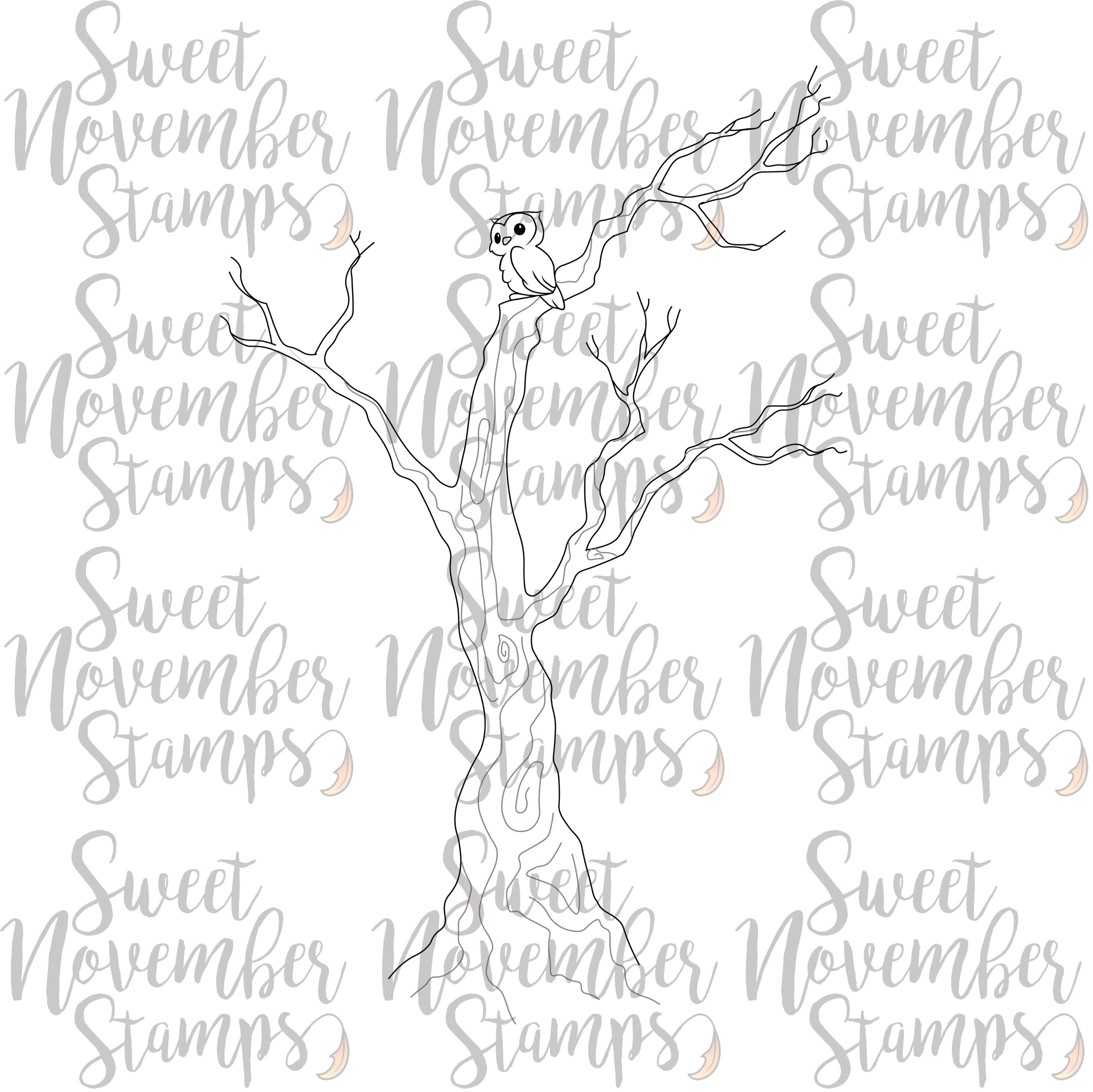 Digital Stamp - Scene Builder: Spooky Tree
