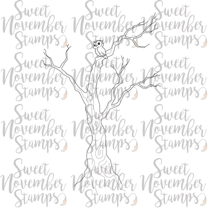 Digital Stamp - Scene Builder: Spooky Tree