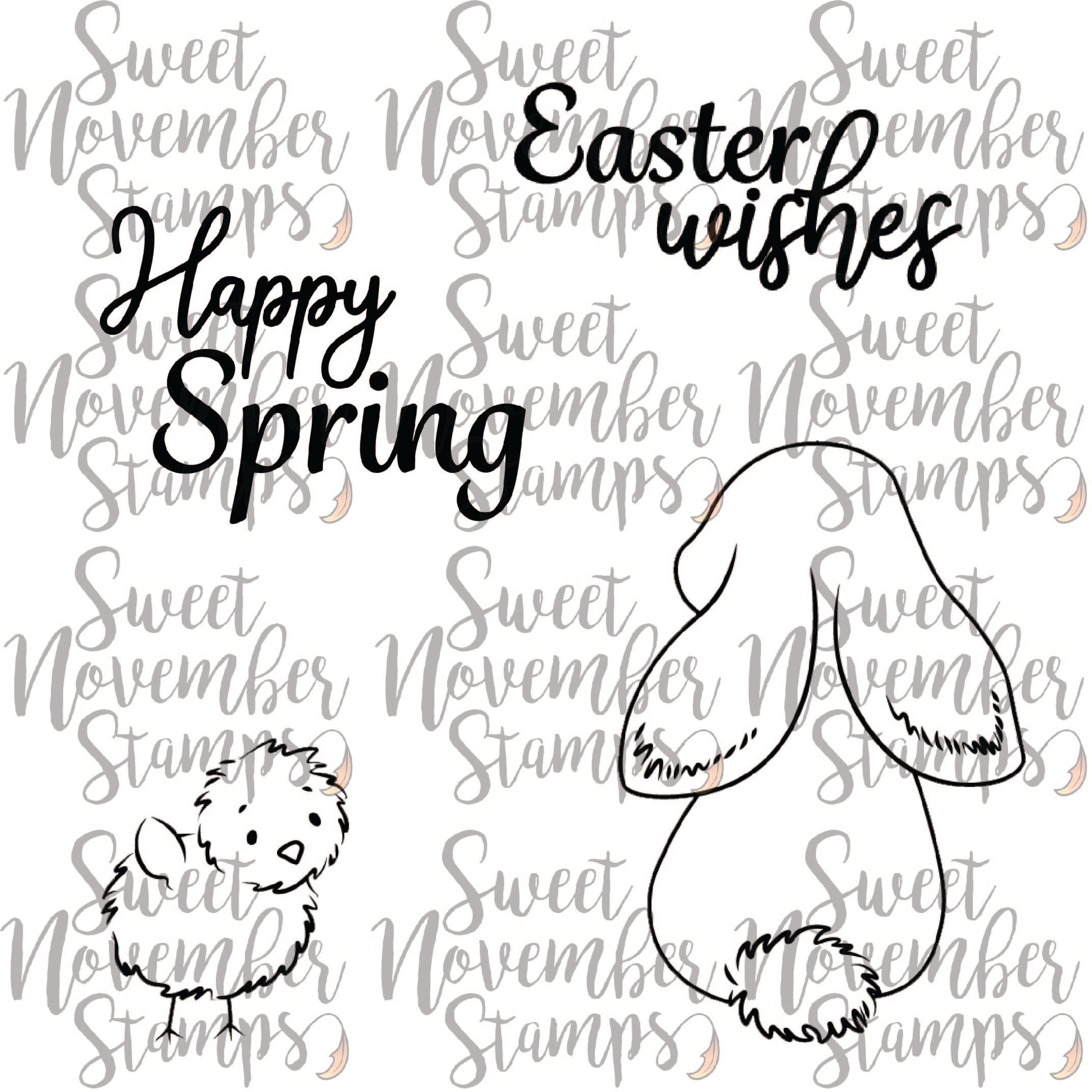 Digital Stamp - Sweet November Vault: Spring Elf Pals and Sentiment Pack