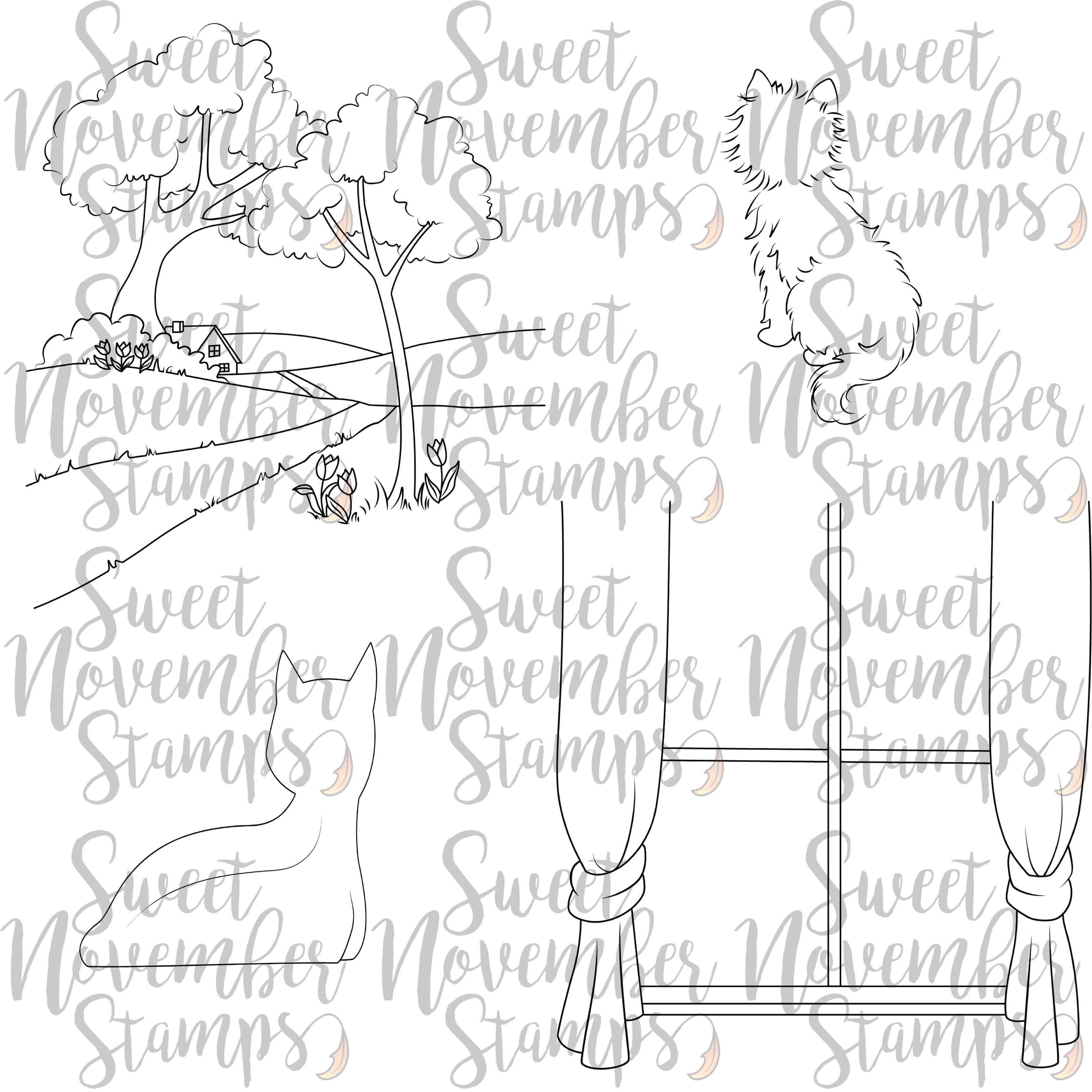 Digital Stamps - Spring is Back: Background Builder set