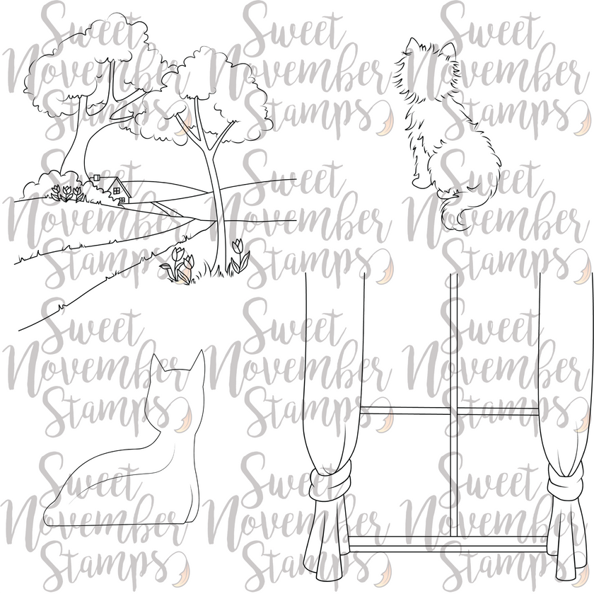 Digital Stamps - Spring is Back: Background Builder set
