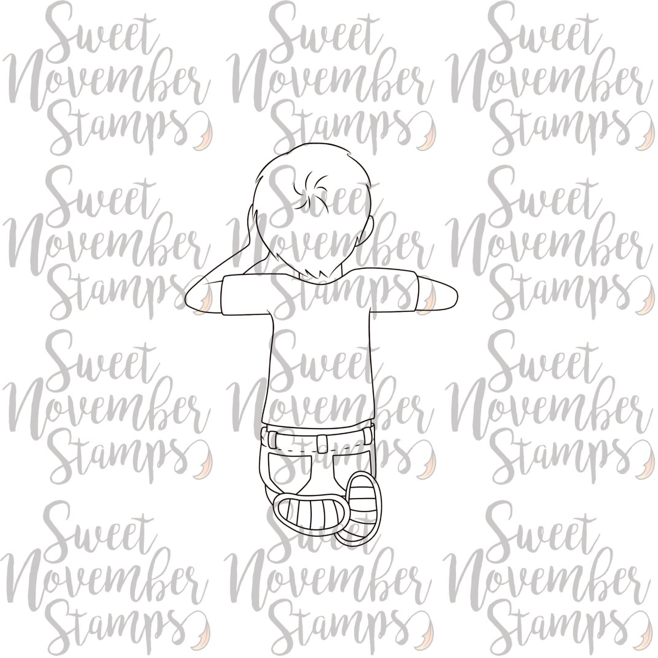 Digital Stamp: Spring is Back - Boy Kneeling