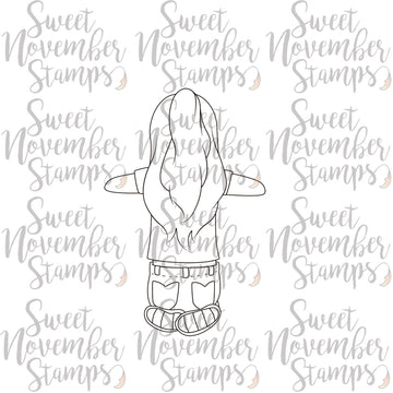 Digital Stamp: Spring is Back: Girl Kneeling