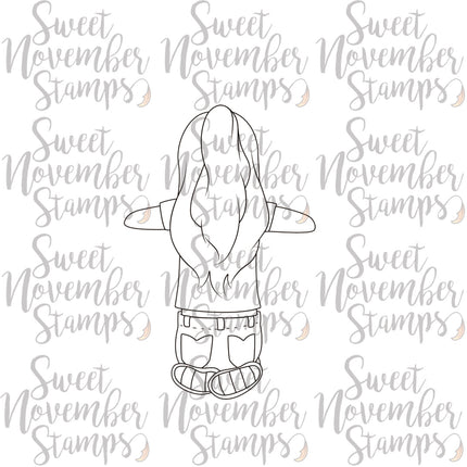 Digital Stamp: Spring is Back: Girl Kneeling