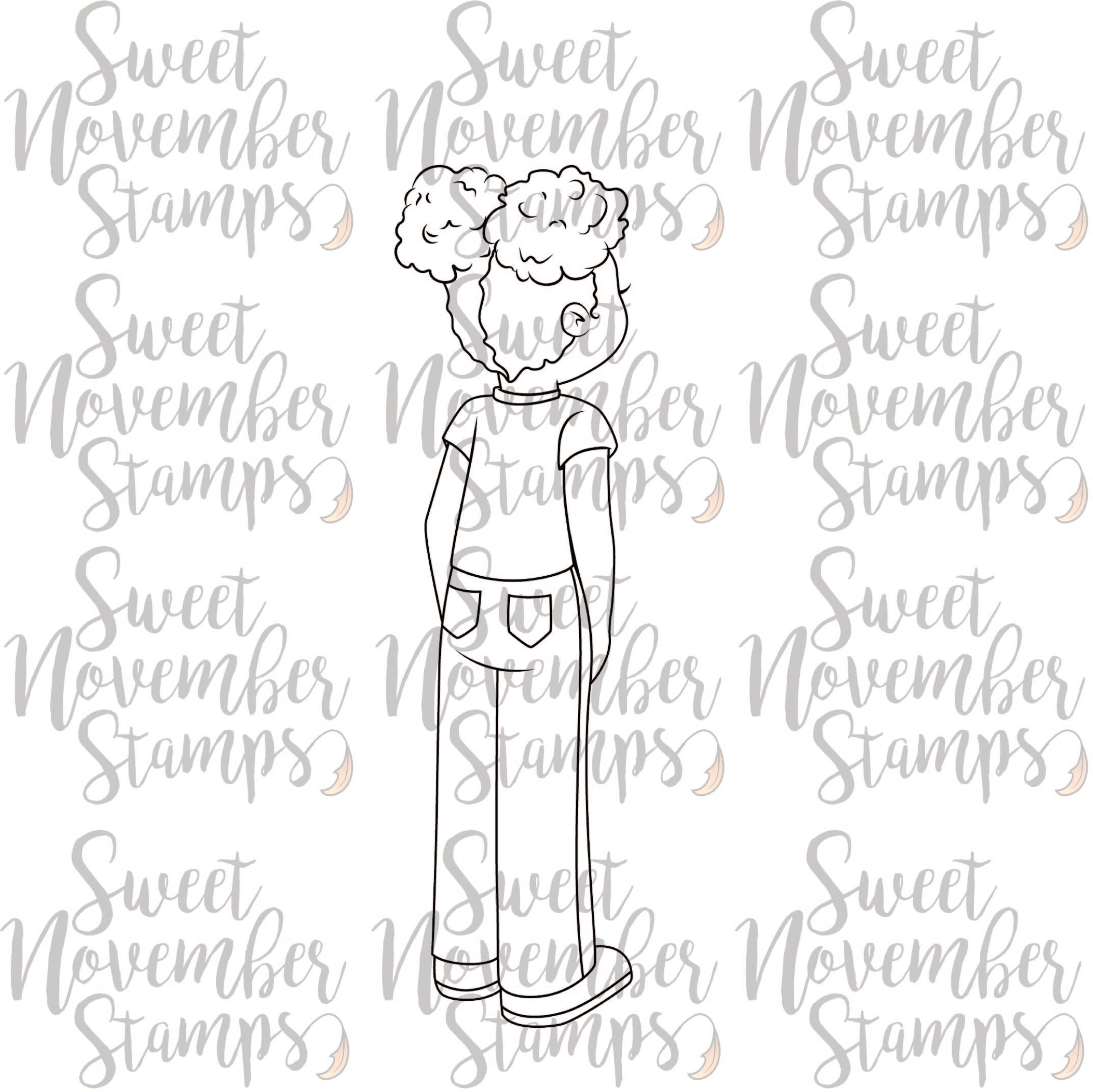 Digital Stamp: Spring is Back - Girl Standing