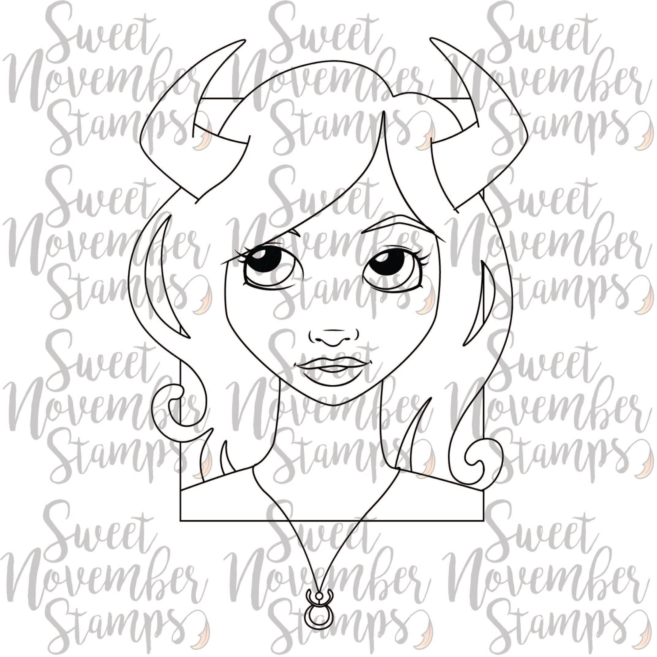 Digital Stamp - Zodiac Girl: Taurus