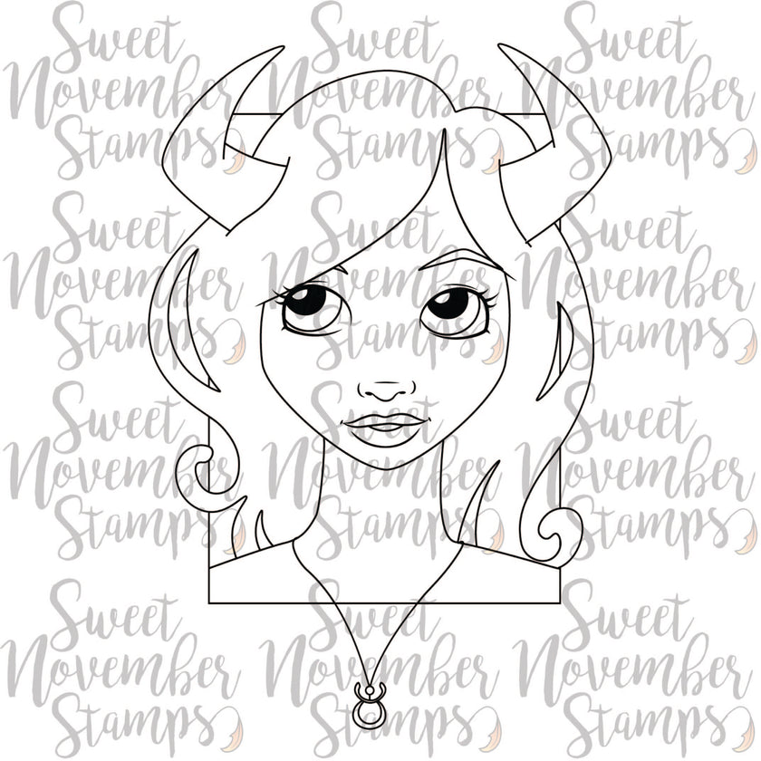 Digital Stamp - Zodiac Girl: Taurus