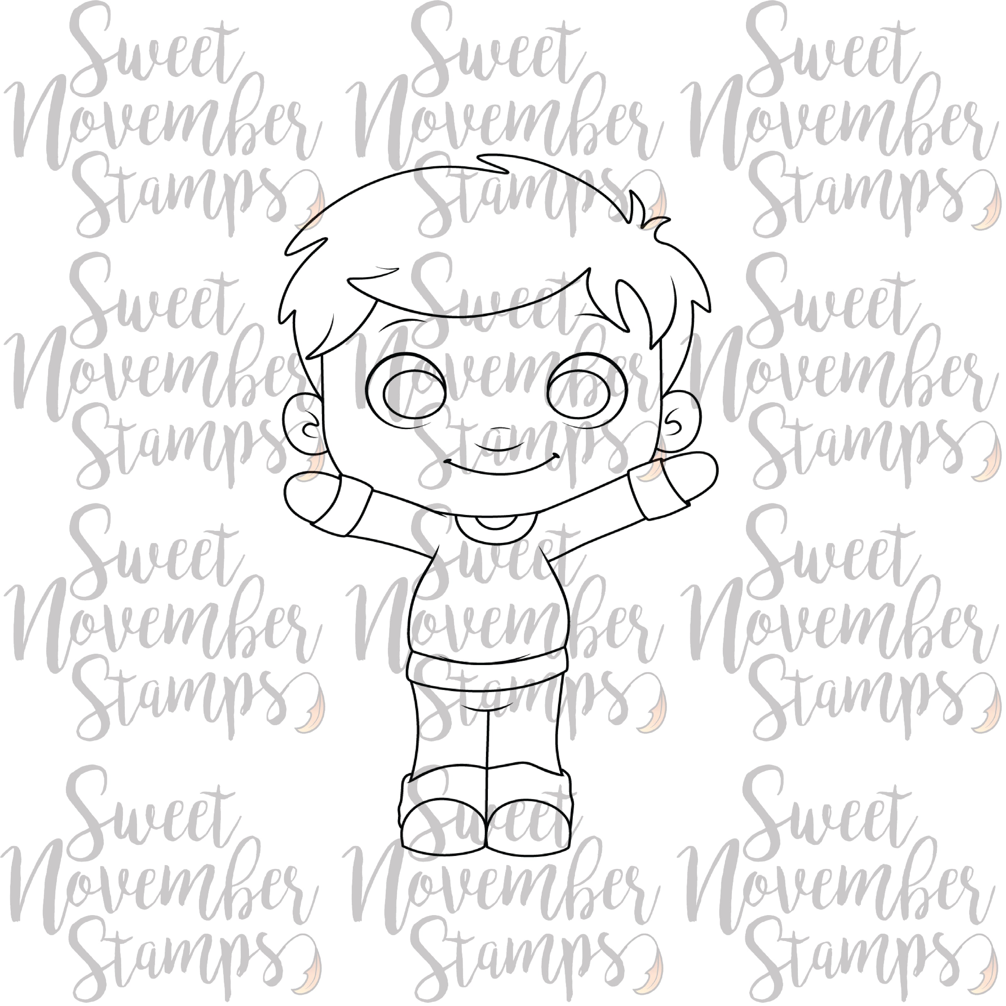 Digital Stamp - Thankful Cutie Boy