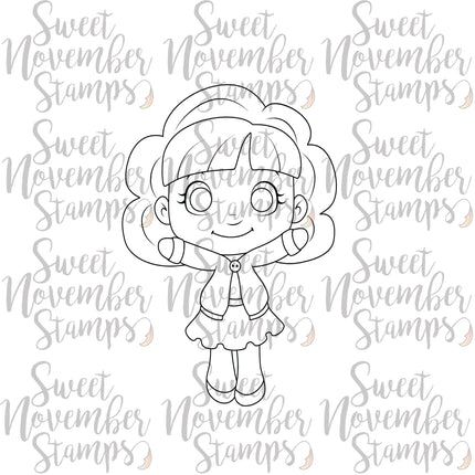 Digital Stamp - Thankful Cutie Girl