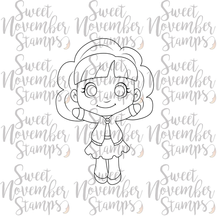 Digital Stamp - Thankful Cutie Girl