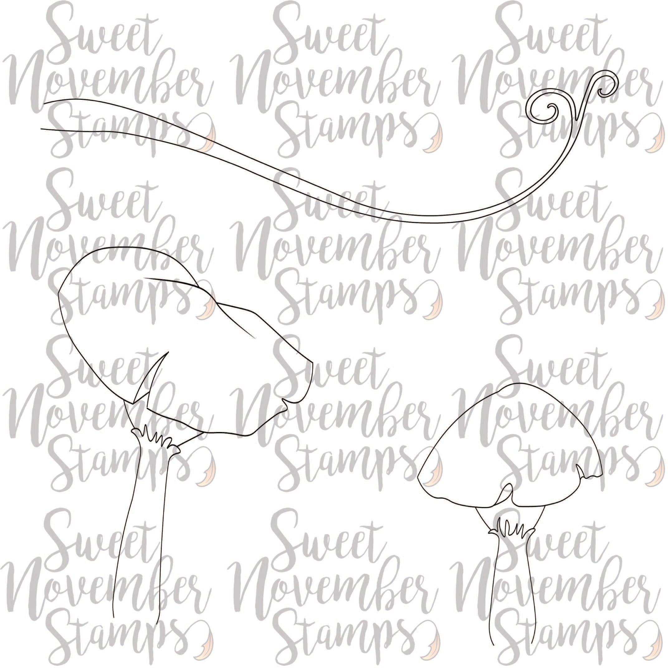 Digital Stamp - Scene Builder: Toadstool Background Set