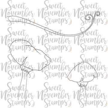Digital Stamp - Scene Builder: Toadstool Background Set