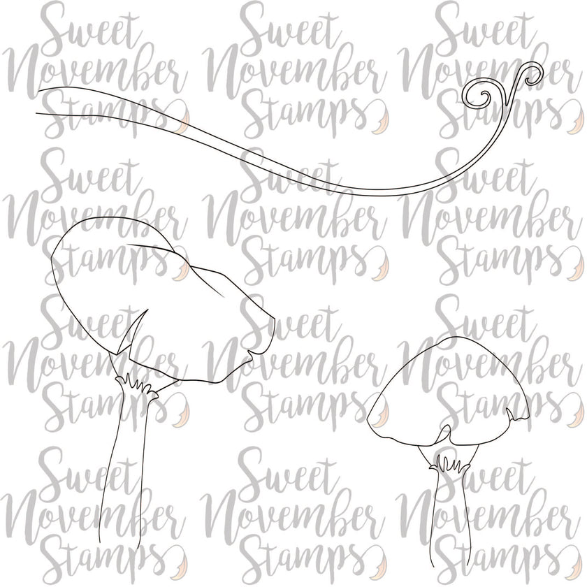 Digital Stamp - Scene Builder: Toadstool Background Set