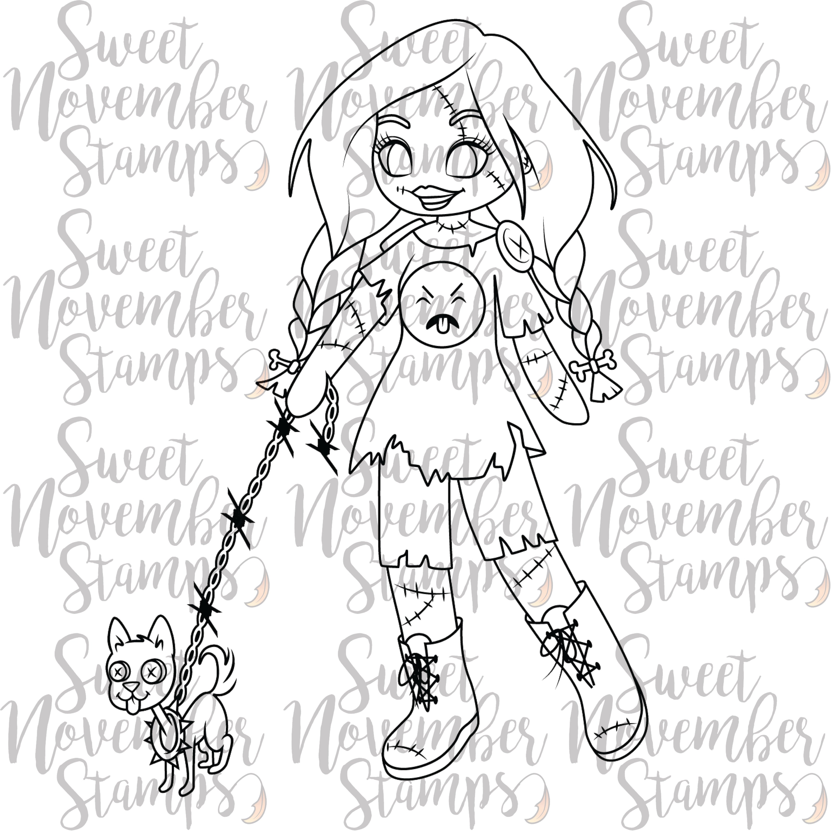 Digital Stamp - Friday the 13th Goth Dolls: Toxic Tee and Scary Squishy