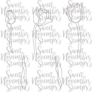 Digital Stamp - Scene Builder: Tulip Background set