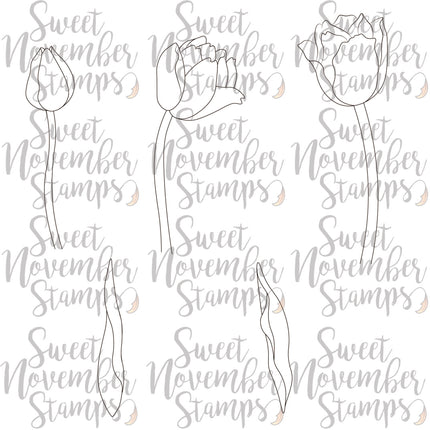 Digital Stamp - Scene Builder: Tulip Background set