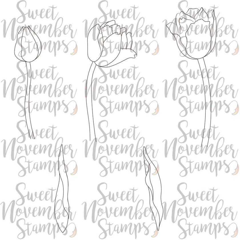 Digital Stamp - Scene Builder: Tulip Background set