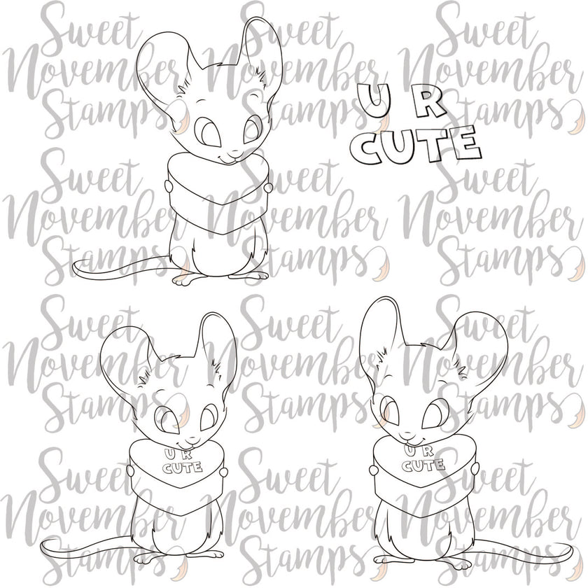 Digital Stamp - Tiny Hearts: U R Cute Mouse