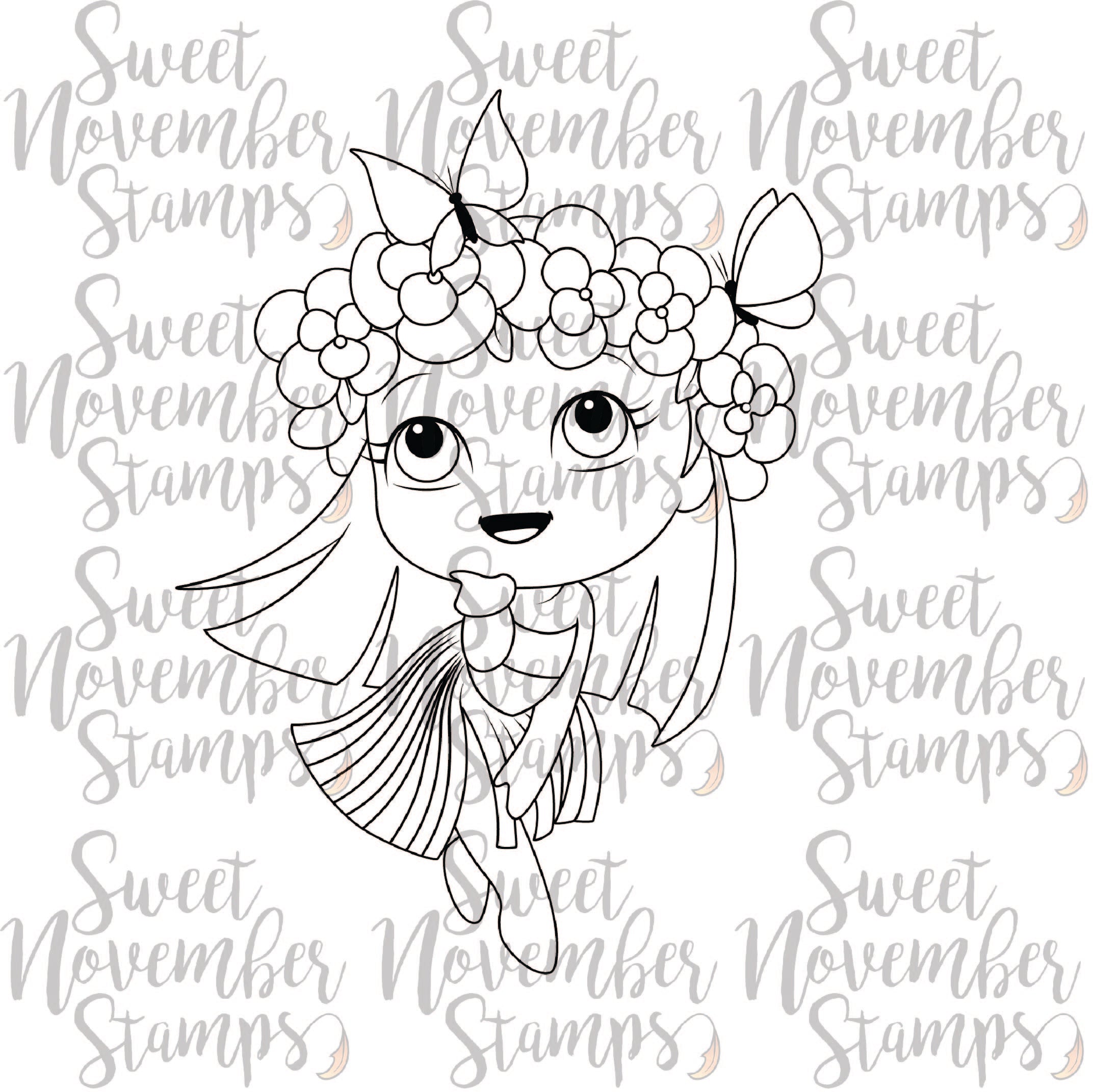Digital Stamp - Tropical Flutterbees: Ulani