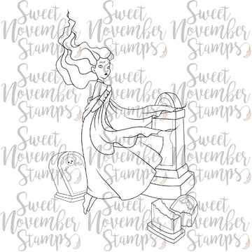 Digital Stamp - Ladies of All Hallow's Eve: Willamina the Wraith