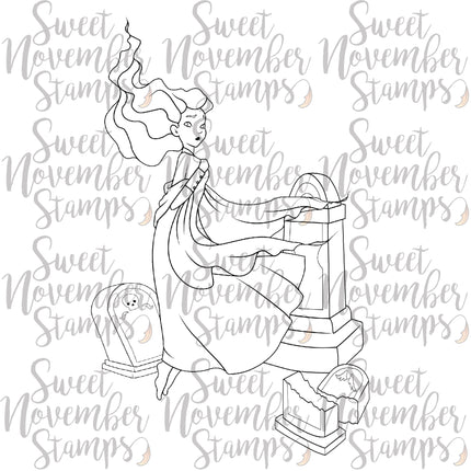 Digital Stamp - Ladies of All Hallow's Eve: Willamina the Wraith